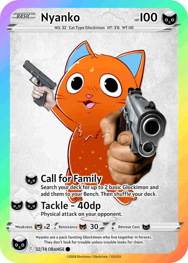 Orange Cat Glockimon