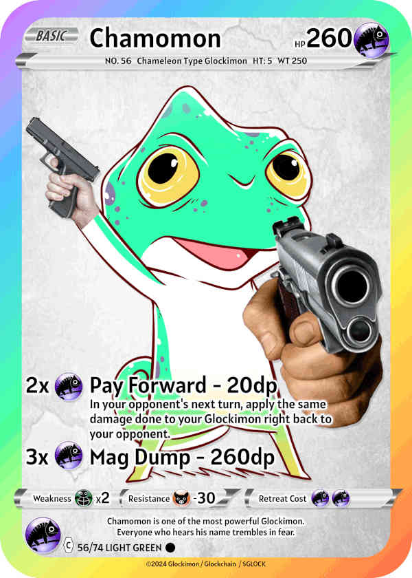 Light Green Chameleon Glockimon