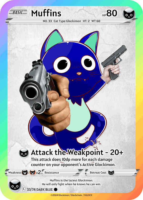 Dark Blue Cat Glockimon